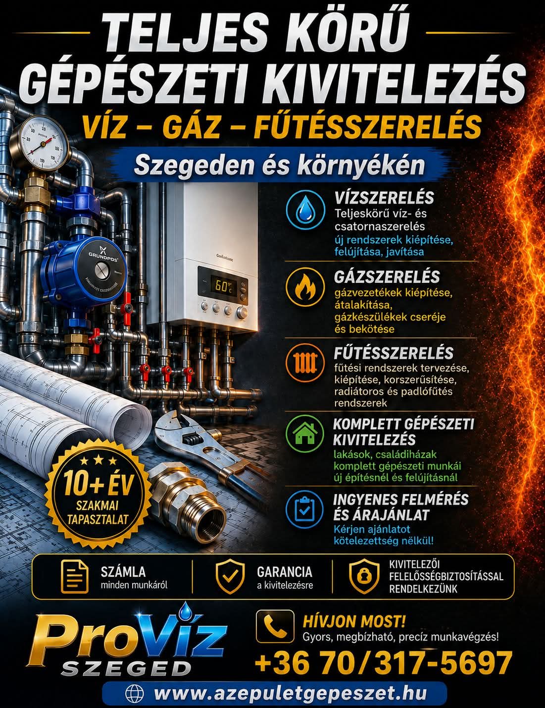 Víz-,Gáz-,Fűtésszerelés Szegeden és környékén